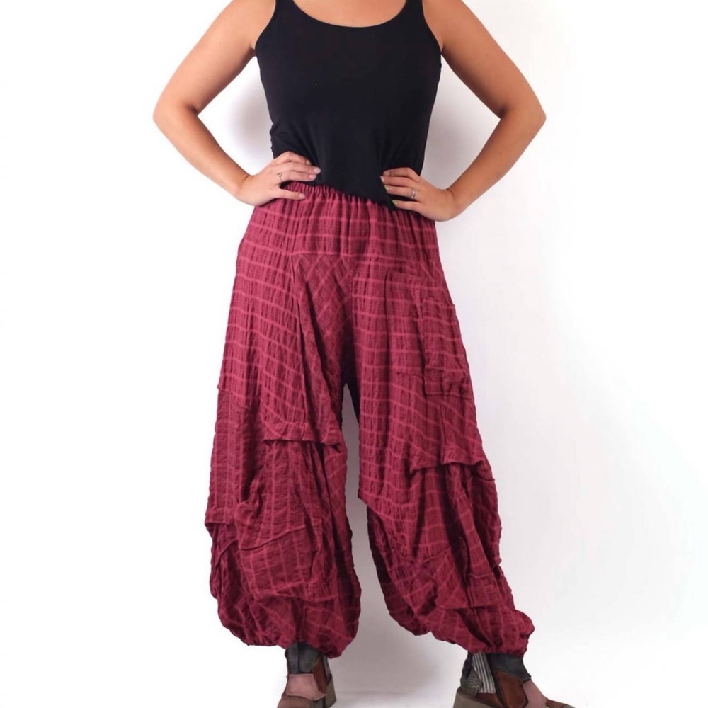 Bodil Y2K Boho Purple Balloon Festival Pants elastic waist-M - Picture 4 of 9